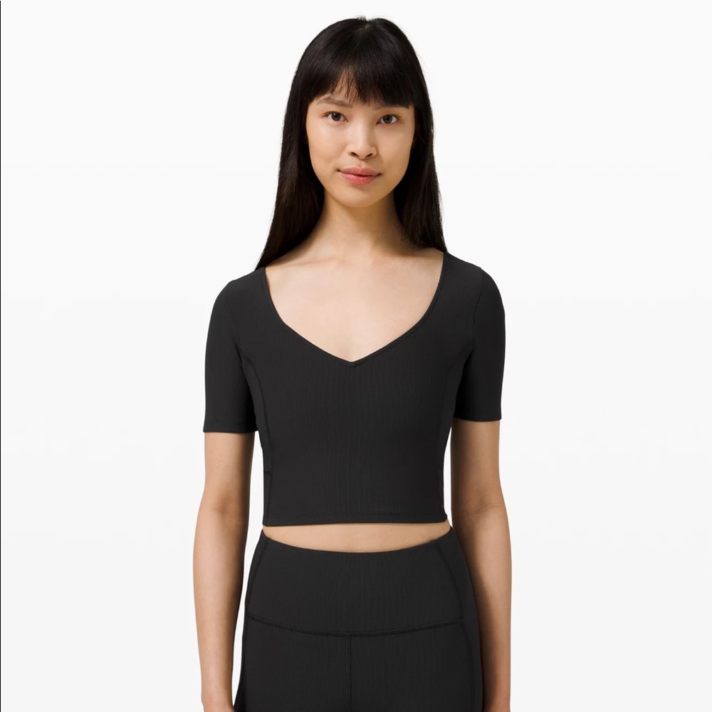 Lululemon Ribbed Contoured V-Neck Yoga Short Sleeve